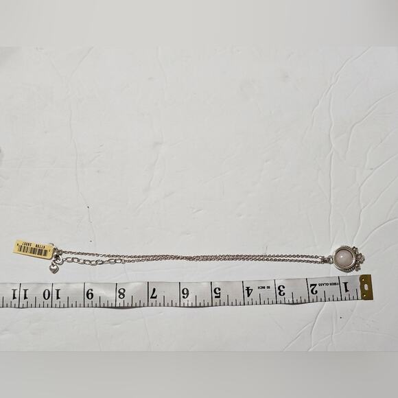 Brighton Sakura JM0163 PL Silver Tone Necklace Pink Stone Floral Pendant - Picture 7 of 7